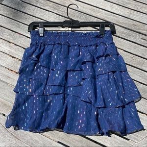 Ramy Brook Multi Lurex Tabitha Tiered Mini Skirt